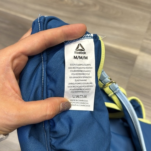 Reebok Blue and Yellow One-Piece Swimsuit size medium - Picture 7 of 7